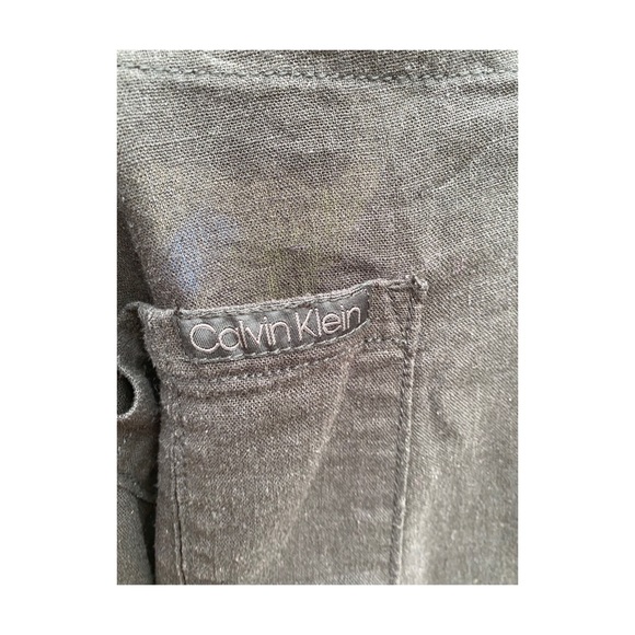 SOLD Calvin Klein High Waist Wide Leg Pants Linen - Picture 8 of 11